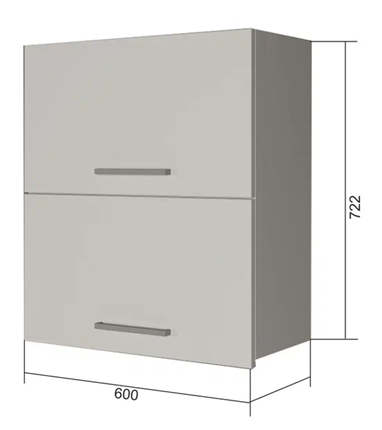 Шкаф навесной ВГ2 60, Сатин/Белый в Южно-Сахалинске - изображение
