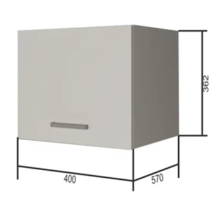 Кухонный навесной шкаф ВГ40Г, МДФ Розовый шагрень/Антрацит в Южно-Сахалинске