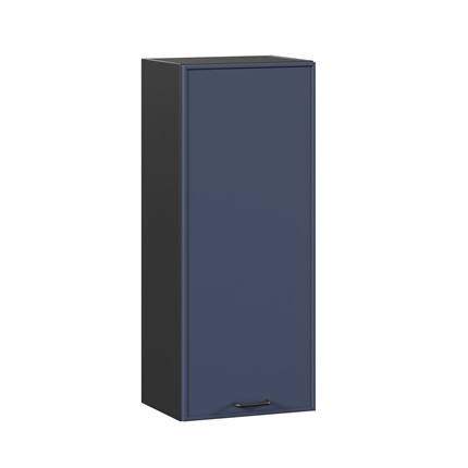 Навесной кухонный шкаф высокий 400 Индиго ЛД 298.420.000.151, Чёрный/Тёмно-синий в Южно-Сахалинске - изображение
