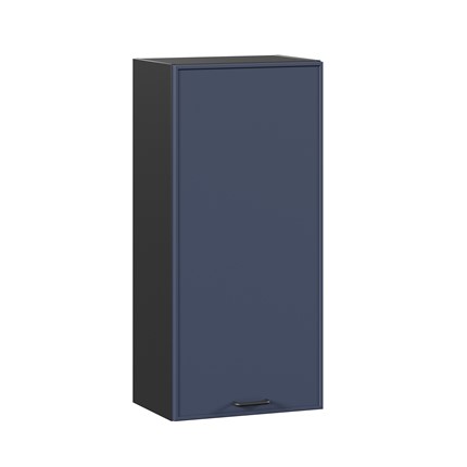 Шкаф навесной высокий 450 Индиго ЛД 298.430.000.153, Чёрный/Тёмно-синий в Южно-Сахалинске - изображение