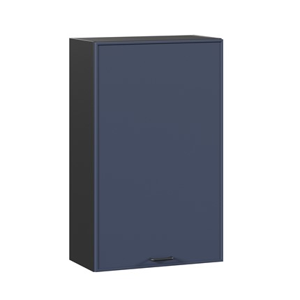 Шкаф настенный высокий 600 Индиго ЛД 298.450.000.154, Чёрный/Тёмно-синий в Южно-Сахалинске - изображение