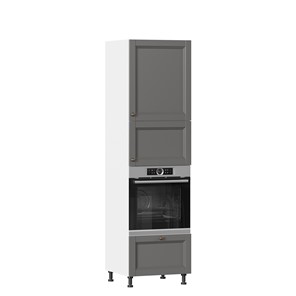 Шкаф-пенал кухонный для посуды Амели-3 600 с 4 дверями ЛД 299.470.000.053, Белый/Оникс серый в Южно-Сахалинске - предосмотр 5