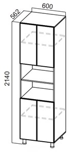 Распашной шкаф-пенал Стайл, П600(2140), МДФ в Южно-Сахалинске - предосмотр