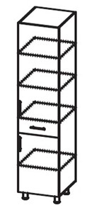 Шкаф-пенал с ящиком Модерн А39 МДФ глянец, металлик, премиум в Южно-Сахалинске - предосмотр