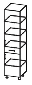 Шкаф-пенал с ящиком Модерн А40 МДФ глянец, металлик, премиум в Южно-Сахалинске - предосмотр