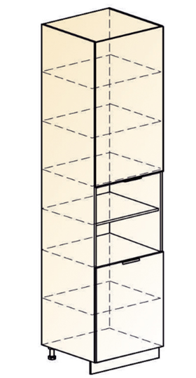 Шкаф-пенал Стоун 2 L600 H2141 (2 дв. гл.) (белый/джелато софттач) в Южно-Сахалинске - изображение 1