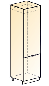 Шкаф-пенал Стоун L600 под холодильник (2 дв.гл.) (белый/лайт грей софттач) в Южно-Сахалинске - предосмотр 1