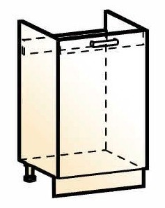 Шкаф рабочий под мойку Стоун L500 (1 дв. гл.) в Южно-Сахалинске - изображение