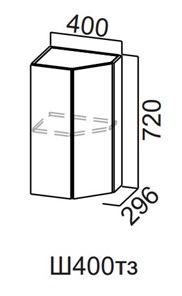 Кухонный шкаф торцевой закрытый Модерн New, Ш400тз/720, МДФ в Южно-Сахалинске - предосмотр