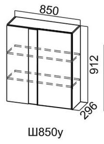 Шкаф кухонный Модус, Ш850у/912, цемент светлый в Южно-Сахалинске - предосмотр