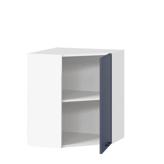 Угловой настенный шкаф Индиго ЛД 298.610.000.116, Белый/Тёмно-синий в Южно-Сахалинске - изображение 1