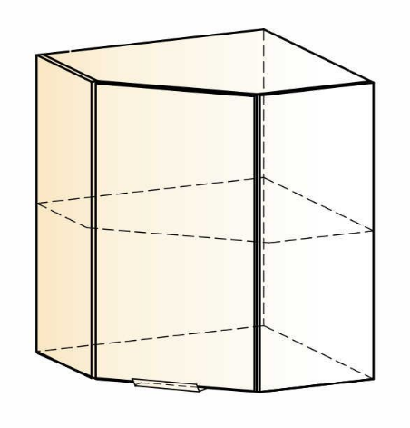 Шкаф настенный Стоун  L600x600 (1 дв. гл.) (белый/джелато софттач) в Южно-Сахалинске - изображение 1