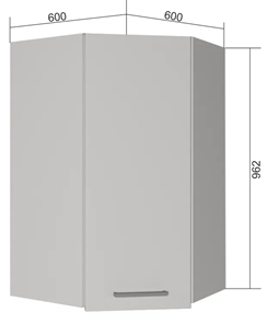 Кухонный угловой шкаф ВУ9, Антрацит/Белый в Южно-Сахалинске - предосмотр