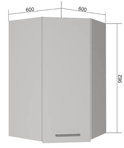 Кухонный угловой шкаф ВУ9, МДФ Графит/Антрацит в Южно-Сахалинске