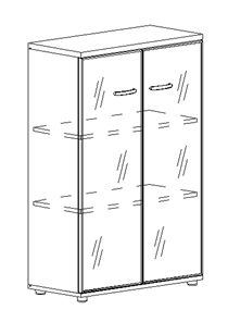Шкаф средний Albero, со стеклом в рамке (78х36,4х119,4) в Южно-Сахалинске