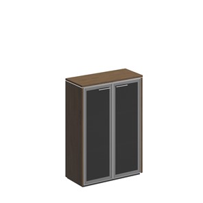 Шкаф для документов средний Velar, дуб табачный, со стеклянными дверьми (94х41х132) ВЛ 312 в Южно-Сахалинске