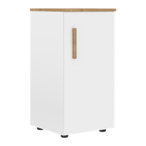 Низкий шкаф колонна с правой дверью FORTA Белый-Дуб Гамильтон FLC 40.1 (R) (399х404х801) в Южно-Сахалинске