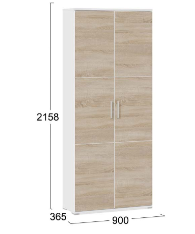 Распашной шкаф Успех-2 ПМ-184.18 (Дуб Сонома, Белый) в Южно-Сахалинске - изображение 2