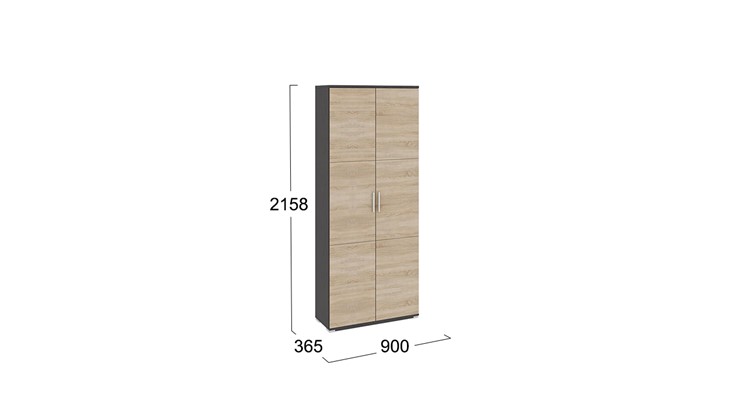 Шкаф с 2-мя дверьми Успех-2 ПМ-184.18 (Венге Цаво, Дуб Сонома) в Южно-Сахалинске - изображение 1
