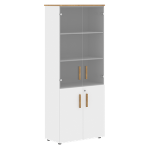 Широкий шкаф высокий FORTA Белый-Дуб Гамильтон FHC 80.2(Z) (798х404х1965) в Южно-Сахалинске