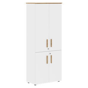 Шкаф с глухими средними и малыми дверьми FORTA Белый-Дуб Гамильтон FHC 80.3(Z) (798х404х1965) в Южно-Сахалинске