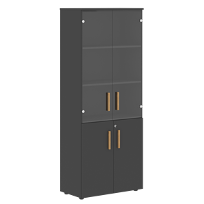 Шкаф комбинированный FORTA Черный Графит  FHC 80.2(Z) (798х404х1965) в Южно-Сахалинске