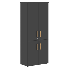 Широкий шкаф высокий FORTA Черный Графит FHC 80.2(Z) (798х404х1965) в Южно-Сахалинске