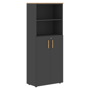 Шкаф с глухими средними дверьми FORTA Графит-Дуб Гамильтон  FHC 80.6(Z) (798х404х1965) в Южно-Сахалинске