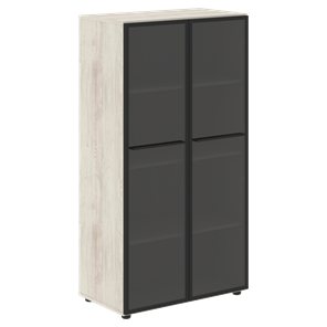 Шкаф средний со стеклянными  дверцами LOFTIS Сосна Эдмонт LMC 80.2 (800х430х1517) в Южно-Сахалинске