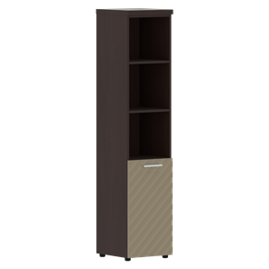 Шкаф-стеллаж TORR LUX TLHC 42.5 R колонка с глухой малой дверью и топом 435х452х1958 Венге/ Капучино в Южно-Сахалинске