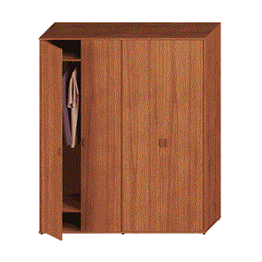 Шкаф высокий офисный Престиж, одежда/закрытый, темный орех, 175x46x203, Исп.59 в Южно-Сахалинске