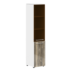 Шкаф колонка комбинированная MORRIS  Дуб Базель/ Белый MHC  42.2 (429х423х1956) в Южно-Сахалинске