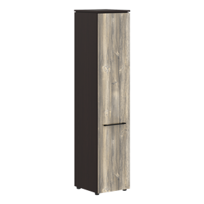 Шкаф колонка с глухой дверью MORRIS  Дуб Базель/Венге Магия MHC 42.1 (429х423х1956) в Южно-Сахалинске