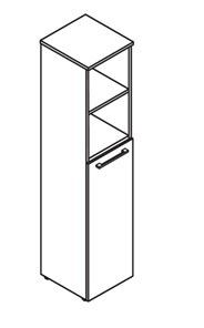Шкаф высокий MORRIS  Дуб Базель/Венге Магия MHC 42.6 (429х423х1956) в Южно-Сахалинске - предосмотр 1
