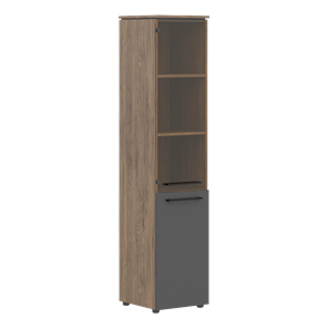 Шкаф высокий комбинированный MORRIS TREND Антрацит/Кария Пальмира MHC  42.2 (429х423х1956) в Южно-Сахалинске