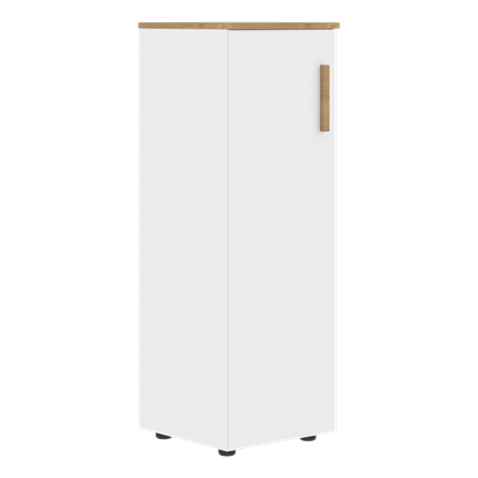 Средний шкаф колонна с глухой дверью левой FORTA Белый-Дуб Гамильтон  FMC 40.1 (L) (399х404х801) в Южно-Сахалинске - изображение