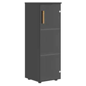 Шкаф колонна средний со стеклянной правой дверью FORTA Черный ГрафитFMC 40.2 (R) (399х404х801) в Южно-Сахалинске