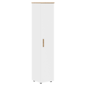 Высокий шкаф с глухой дверью колонна FORTA Белый-Дуб Гамильтон  FHC 40.1 (L/R) (399х404х1965) в Южно-Сахалинске