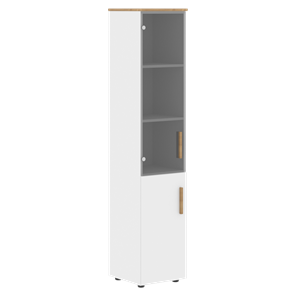 Шкаф колонна высокий с глухой дверью FORTA Белый-Дуб Гамильтон  FHC 40.2 (L/R) (399х404х1965) в Южно-Сахалинске