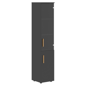 Высокий шкаф с глухой дверью колонна FORTA Черный Графит  FHC 40.2 (L/R) (399х404х1965) в Южно-Сахалинске