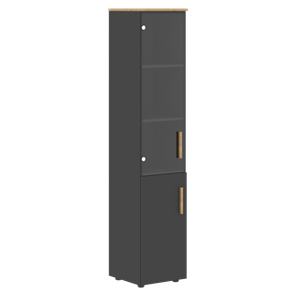 Высокий шкаф колонна с глухой дверью FORTA Графит-Дуб Гамильтон  FHC 40.2 (L/R) (399х404х1965) в Южно-Сахалинске