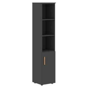 Высокий шкаф колонна с глухой малой дверью правой FORTA Черный Графит  FHC 40.5 (R) (399х404х1965) в Южно-Сахалинске