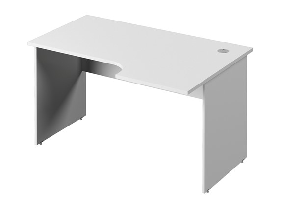 Письменный стол С-34 правый, цвет Белый в Южно-Сахалинске - изображение