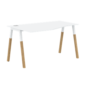 Письменный стол левый FORTA Белый-Белый-Бук  FCT 1367 (L) (1380х900(670)х733) в Южно-Сахалинске