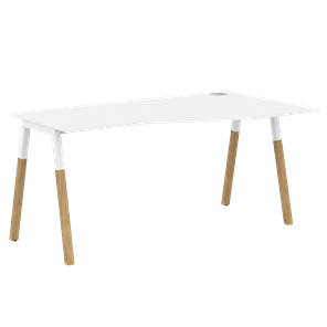 Письменный стол правый FORTA Белый-Белый-Бук  FCT 1567  (R) (1580х900(670)х733) в Южно-Сахалинске - предосмотр