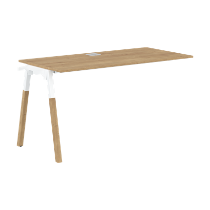 Стол для переговоров FORTA Дуб Гамильтон-Белый-Бук  FIST 1367  (1380х670х733) в Южно-Сахалинске - изображение