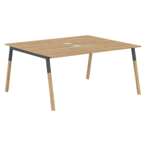 Переговорный стол FORTA Дуб Гамильтон-Черный графит-Бук FWST 1513 (1580x1346x733) в Южно-Сахалинске