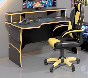 Компьютерный стол SKILLL STG 1390, Антрацит/ Желтый бриллиант в Южно-Сахалинске - предосмотр 3