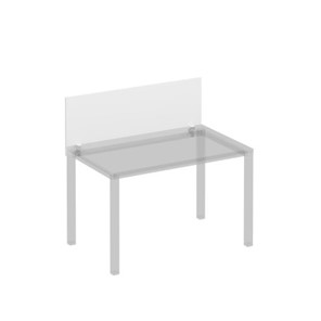 Экран для стола 120 на белом металлокаркасе фронтальный Комфорт КФ, белый премиум (120x45x1.8) К.Б 841 в Южно-Сахалинске