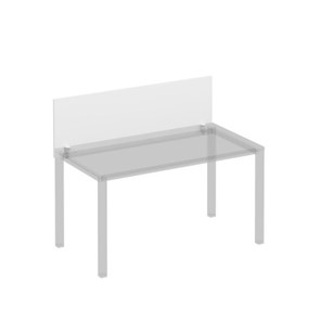 Экран для стола 140 на белом металлокаркасе Комфорт КФ, белый премиум (140x45x1.8) К.Б 842 в Южно-Сахалинске